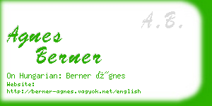 agnes berner business card